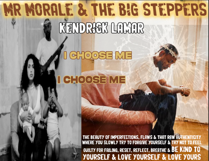Mr Morale & The Big Steppers poster design inspired by the vulnerability, honest emotions portrayed in the album. So I also wanted to created from that honest place and try to feel what Kendrick Lamar was feeling
